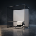DIY Golf Simulator Impact Screen Frame Enclosure Kit Set, Use with Simulators, Durable Fabric with Velcro, Reinforced Black Border, 9.8'X9.8'X4.9'