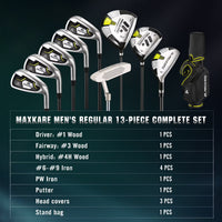 Complete Golf Clubs Set Golf Men'S Regular 9-Piece Complete Set - Right Hand,Yellow