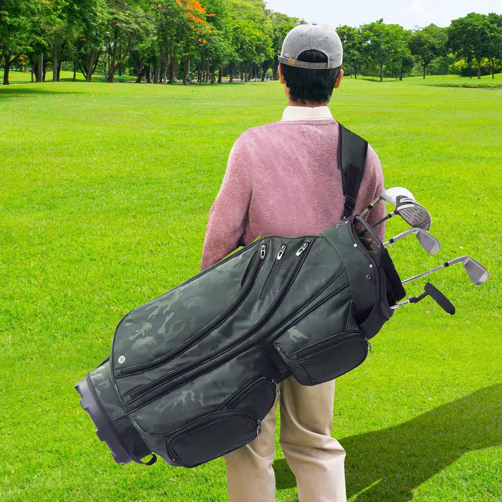 Golf Cart Bag with 14 Way Organizer Divider Top, 36 In. 11 Pockets Premium Nylon Cart Bag, Durable Golf Bags
