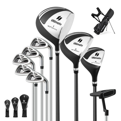 Men'S Complete Golf Clubs Package Set 10 Pieces Includes Alloy Driver Black