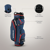 9.5" Golf Cart Bag W/14 Divider Rain Hood Cooler Bag 8 Pockets — Lifestyle