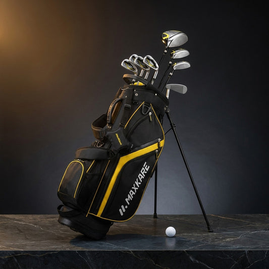 Complete Golf Clubs Set Golf Men'S Regular 9-Piece Complete Set - Right Hand,Yellow — Studio Shot