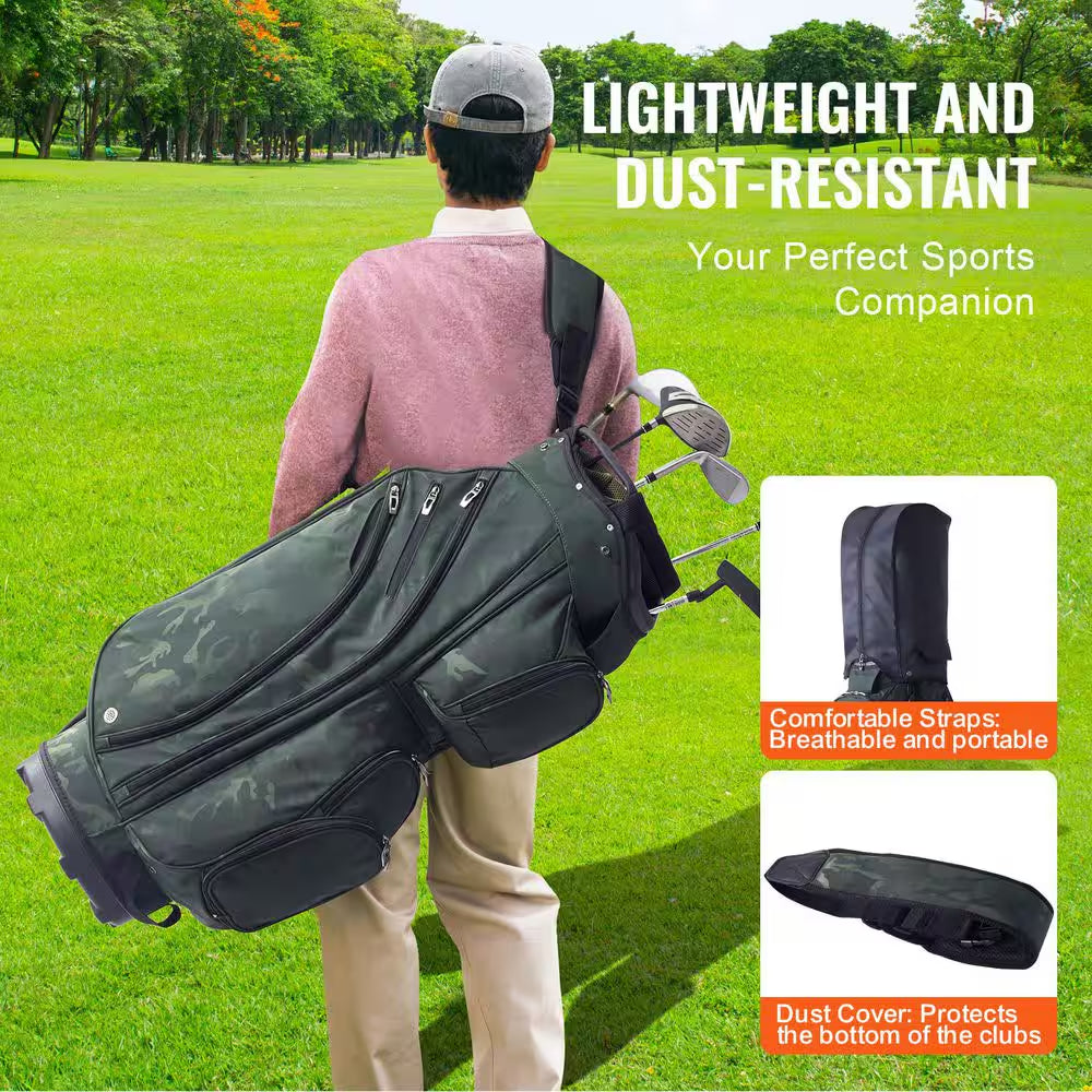 Golf Cart Bag with 14 Way Organizer Divider Top, 36 In. 11 Pockets Premium Nylon Cart Bag, Durable Golf Bags