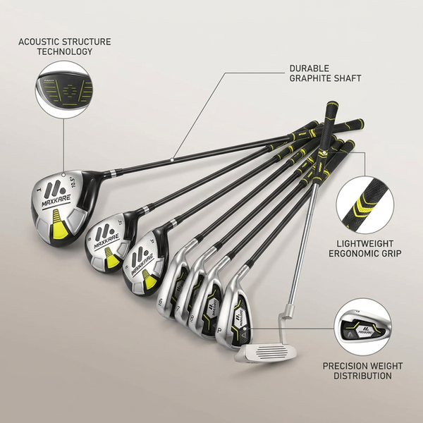 Complete Golf Clubs Set Golf Men'S Regular 9-Piece Complete Set - Right Hand,Yellow