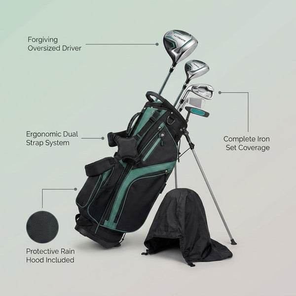 Ultimate Men'S Golf Complete Set with Rain Hood, 13 Pieces, Green